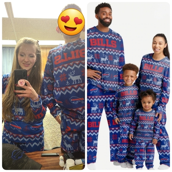 Foco NFL Buffalo Bills Women's Ugly Sweater Print Pajama Set Size M - Picture 1 of 5